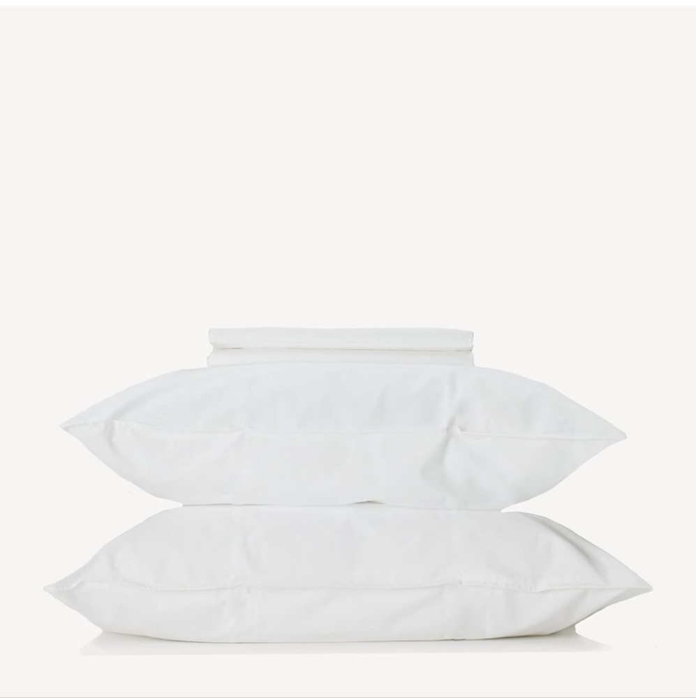 NIB Buffy 100% Cotton Percale Sheet Set (White, Queen)
